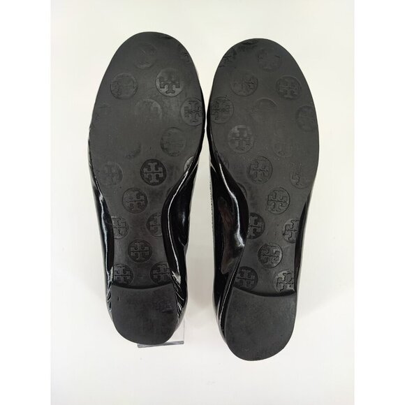 Tory Burch Women’s Reva Black Leather Ballet Flats Size 7.5M US - Picture 7 of 8